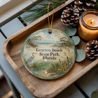 Grayton Beach State Park Florida Watercolor Ceramic Ornament, Scenic Florida State Park Souvenir, Coastal Nature Travel Gift — photo 2