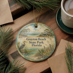 Grayton Beach State Park Florida Watercolor Ceramic Ornament, Scenic Florida State Park Souvenir, Coastal Nature Travel Gift — photo 5