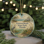Grayton Beach State Park Florida Watercolor Ceramic Ornament, Scenic Florida State Park Souvenir, Coastal Nature Travel Gift — photo 7