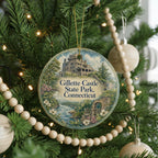Gillette Castle State Park Connecticut Watercolor Ceramic Ornament, East Haddam CT Castle Landmark Souvenir Gift — photo 6