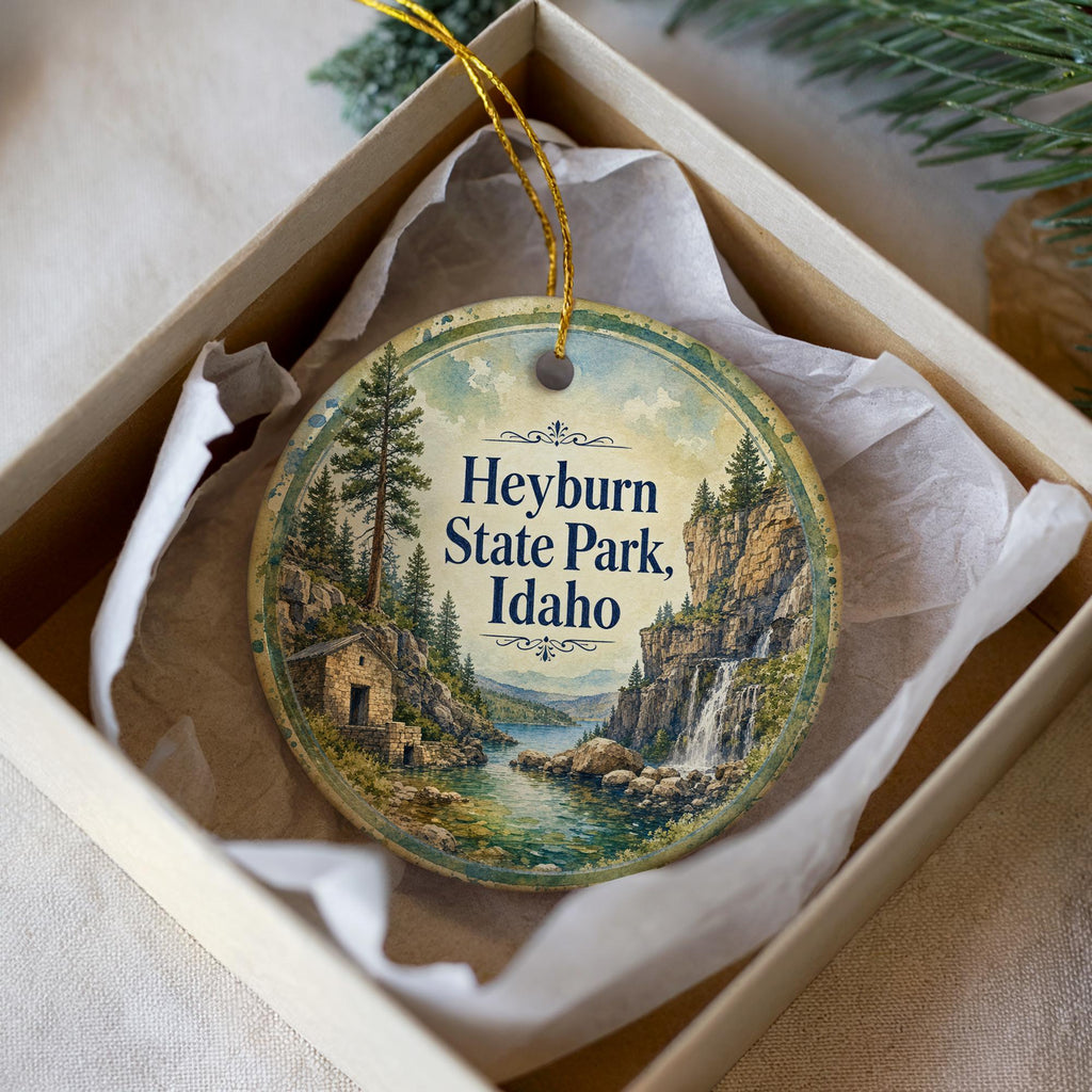 Heyburn State Park Idaho Watercolor Ceramic Ornament, Lake Coeur d’Alene Scenic State Park Souvenir Keepsake Gift — photo 3