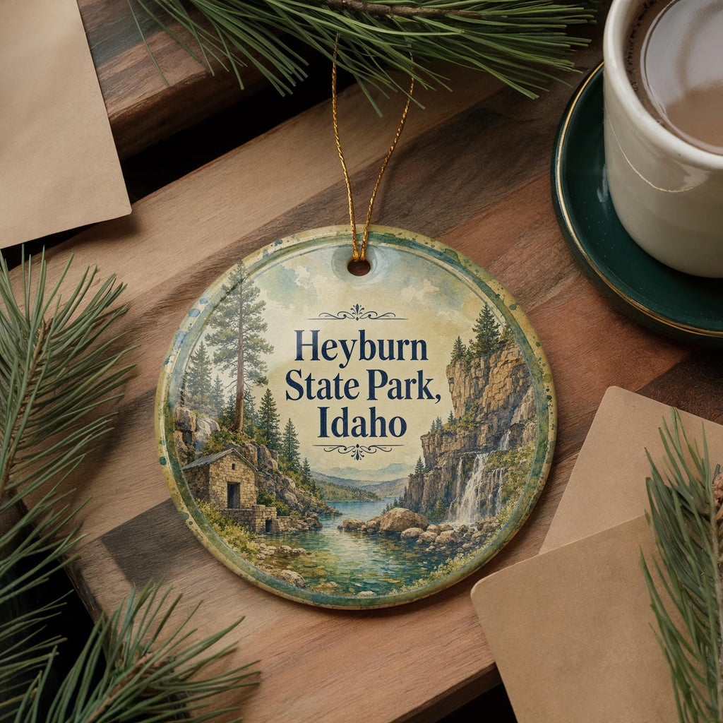 Heyburn State Park Idaho Watercolor Ceramic Ornament, Lake Coeur d’Alene Scenic State Park Souvenir Keepsake Gift — photo 5