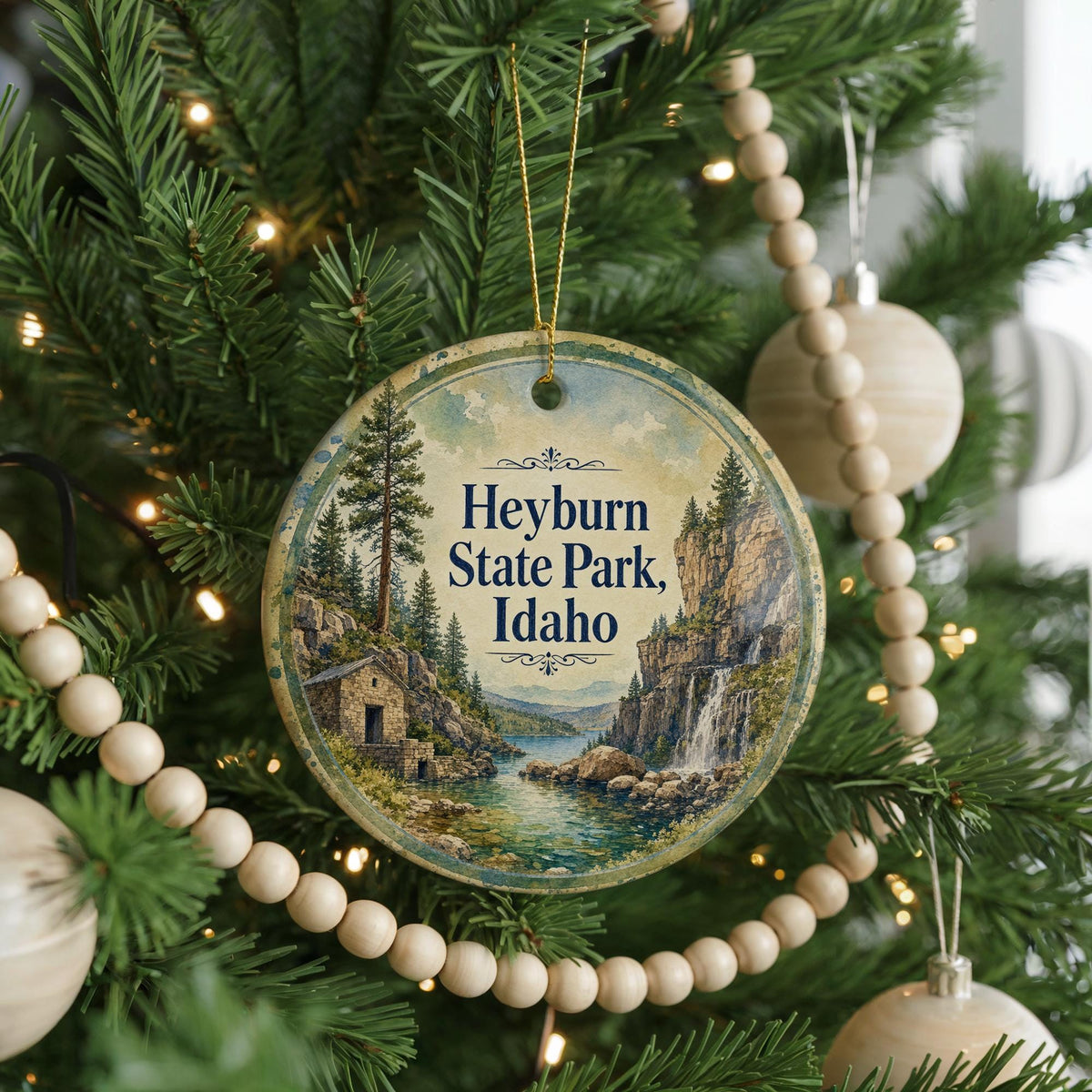 Heyburn State Park Idaho Watercolor Ceramic Ornament, Lake Coeur d’Alene Scenic State Park Souvenir Keepsake Gift — photo 6