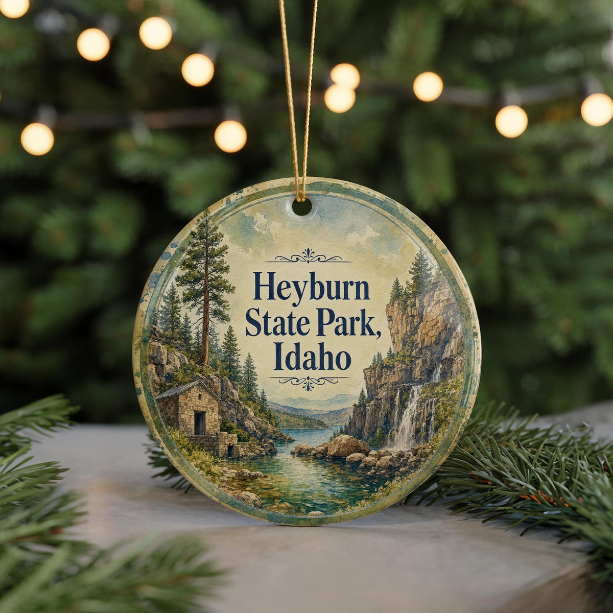Heyburn State Park Idaho Watercolor Ceramic Ornament, Lake Coeur d’Alene Scenic State Park Souvenir Keepsake Gift — photo 7