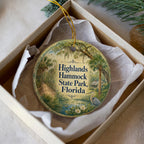 Highlands Hammock State Park Florida Ceramic Ornament, Watercolor Florida State Park Souvenir, Nature Travel Keepsake Gift — photo 3