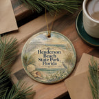 Henderson Beach State Park Florida Ceramic Ornament, Watercolor Beach Park Souvenir, Destin FL Coastal Vacation Keepsake Gift — photo 5