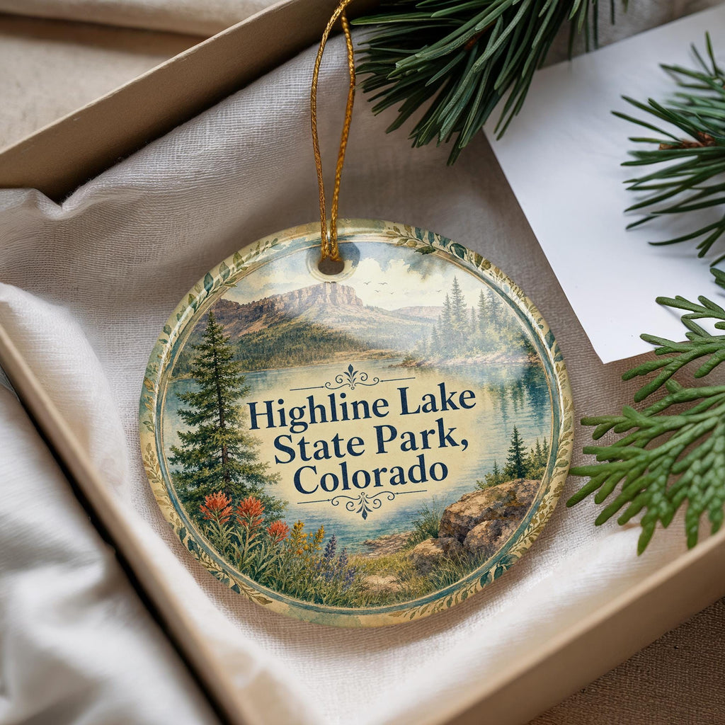 Highline Lake State Park Colorado Watercolor Ceramic Ornament, Scenic Colorado State Park Souvenir Keepsake Gift — photo 4