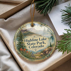 Highline Lake State Park Colorado Watercolor Ceramic Ornament, Scenic Colorado State Park Souvenir Keepsake Gift — photo 4