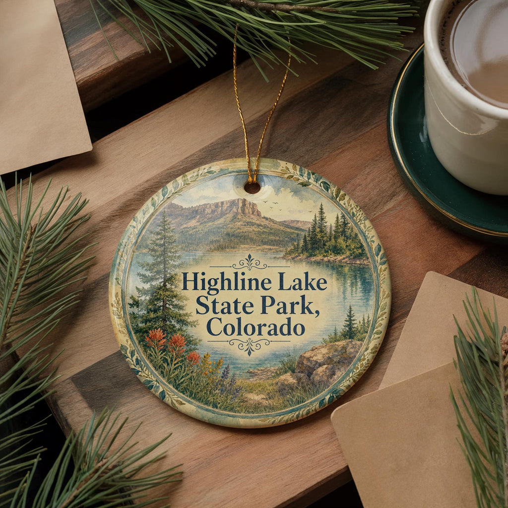 Highline Lake State Park Colorado Watercolor Ceramic Ornament, Scenic Colorado State Park Souvenir Keepsake Gift — photo 5