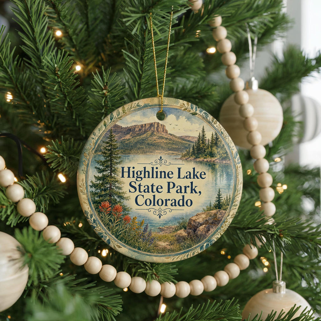 Highline Lake State Park Colorado Watercolor Ceramic Ornament, Scenic Colorado State Park Souvenir Keepsake Gift — photo 6