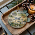 Watercolor Jimmy Carter National Historical Park Georgia Ceramic Ornament, Plains GA Historic Site Souvenir Keepsake Gift — photo 1