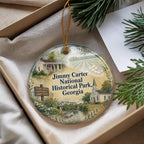 Watercolor Jimmy Carter National Historical Park Georgia Ceramic Ornament, Plains GA Historic Site Souvenir Keepsake Gift — photo 4
