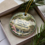 Indian Well State Park Connecticut Watercolor Ceramic Ornament, Scenic State Park Souvenir, Connecticut Travel Keepsake Gift — photo 2
