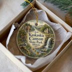 Kaskaskia Canyon State Park Illinois Watercolor Ceramic Ornament, Illinois State Park Souvenir, Nature Travel Keepsake Gift — photo 2