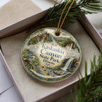 Kaskaskia Canyon State Park Illinois Watercolor Ceramic Ornament, Illinois State Park Souvenir, Nature Travel Keepsake Gift — photo 3