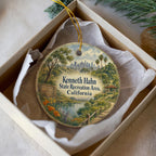 Kenneth Hahn State Recreation Area California Ceramic Ornament, Watercolor Park Landscape Souvenir Gift, Los Angeles Nature Decor — photo 3
