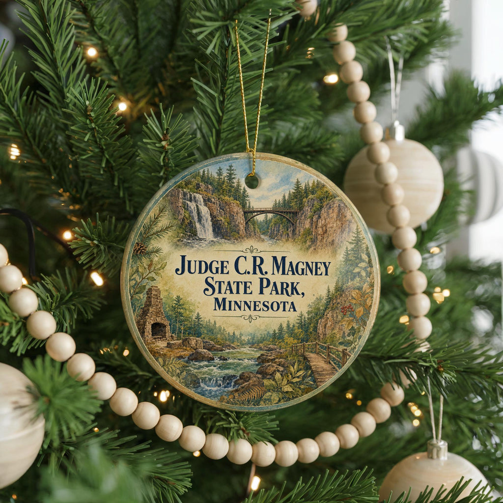Judge C R Magney State Park Minnesota Watercolor Ceramic Ornament, North Shore Scenic Souvenir, Outdoor Nature Travel Gift — photo 6