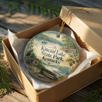 Kincaid Lake State Park Kentucky Ceramic Ornament, Watercolor Park Landscape Souvenir, Kentucky State Park Gift — photo 8