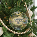 Watercolor Keosauqua State Park Iowa Ceramic Ornament, Lacey Nature Scene Souvenir Gift, Iowa State Park Keepsake Decor — photo 6