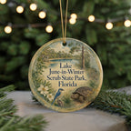 Lake June in Winter Scrub State Park Florida Watercolor Ceramic Ornament, Florida State Park Lake Scene Keepsake Gift — photo 7