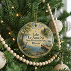 Lake Le-Aqua-Na State Recreation Area Illinois Ceramic Ornament, Watercolor Illinois State Park Keepsake Gift — photo 6