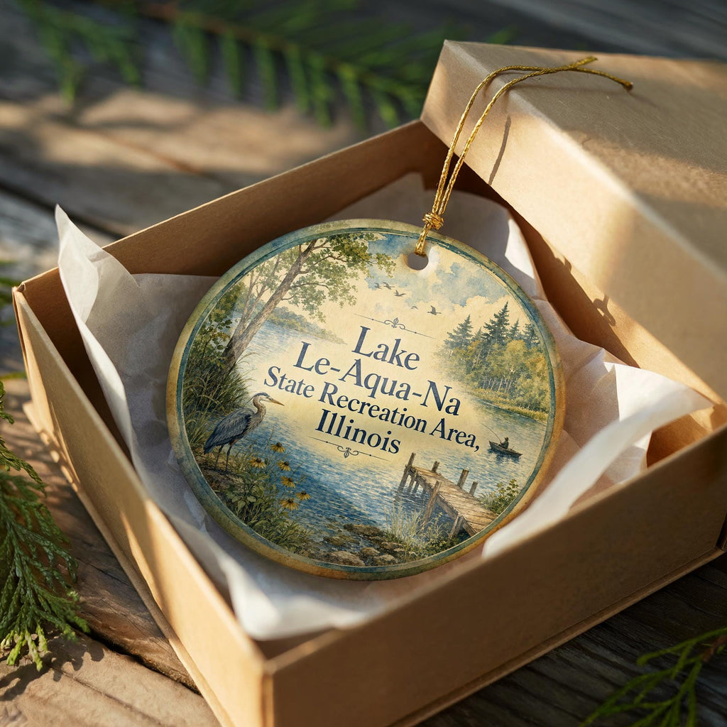 Lake Le-Aqua-Na State Recreation Area Illinois Ceramic Ornament, Watercolor Illinois State Park Keepsake Gift — photo 8