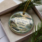 Lake Lowndes State Park Mississippi Watercolor Ceramic Ornament, Outdoor Nature Travel Souvenir, State Park Keepsake Gift — photo 1