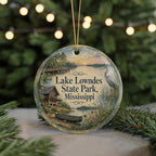 Lake Lowndes State Park Mississippi Watercolor Ceramic Ornament, Outdoor Nature Travel Souvenir, State Park Keepsake Gift — photo 7