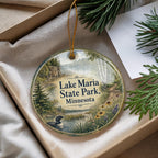 Lake Maria State Park Minnesota Watercolor Ceramic Ornament, Minnesota State Park Souvenir, Nature Landscape Tree Lake Keepsake Gift — photo 4