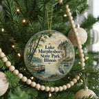 Lake Murphysboro State Park Illinois Ceramic Ornament, Watercolor Lake Scene Souvenir, Murphysboro IL Travel Keepsake Gift — photo 6