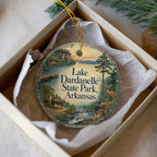 Lake Dardanelle State Park Arkansas Watercolor Ceramic Ornament, Lake Dardanelle Souvenir Travel Keepsake Decor Gift — photo 3