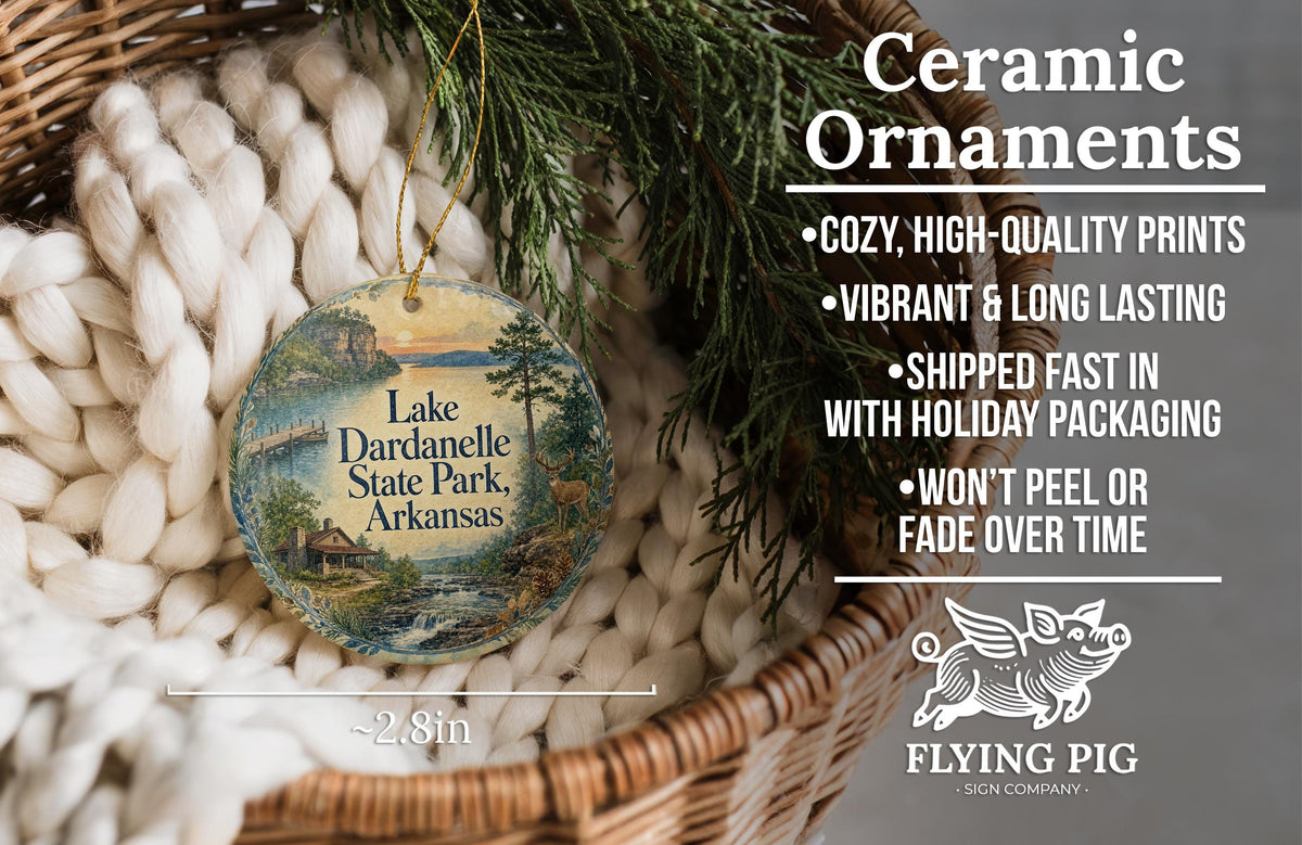 Lake Dardanelle State Park Arkansas Watercolor Ceramic Ornament, Lake Dardanelle Souvenir Travel Keepsake Decor Gift — photo 9