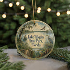 Lake Talquin State Park Florida Ceramic Ornament, Watercolor Lake Talquin Souvenir, Florida State Park Keepsake Ornament — photo 7