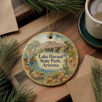 Lake Havasu State Park Arizona Watercolor Ceramic Ornament, Lake Havasu Landscape Souvenir Keepsake Gift — photo 5