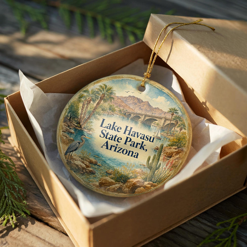 Lake Havasu State Park Arizona Watercolor Ceramic Ornament, Lake Havasu Landscape Souvenir Keepsake Gift — photo 8