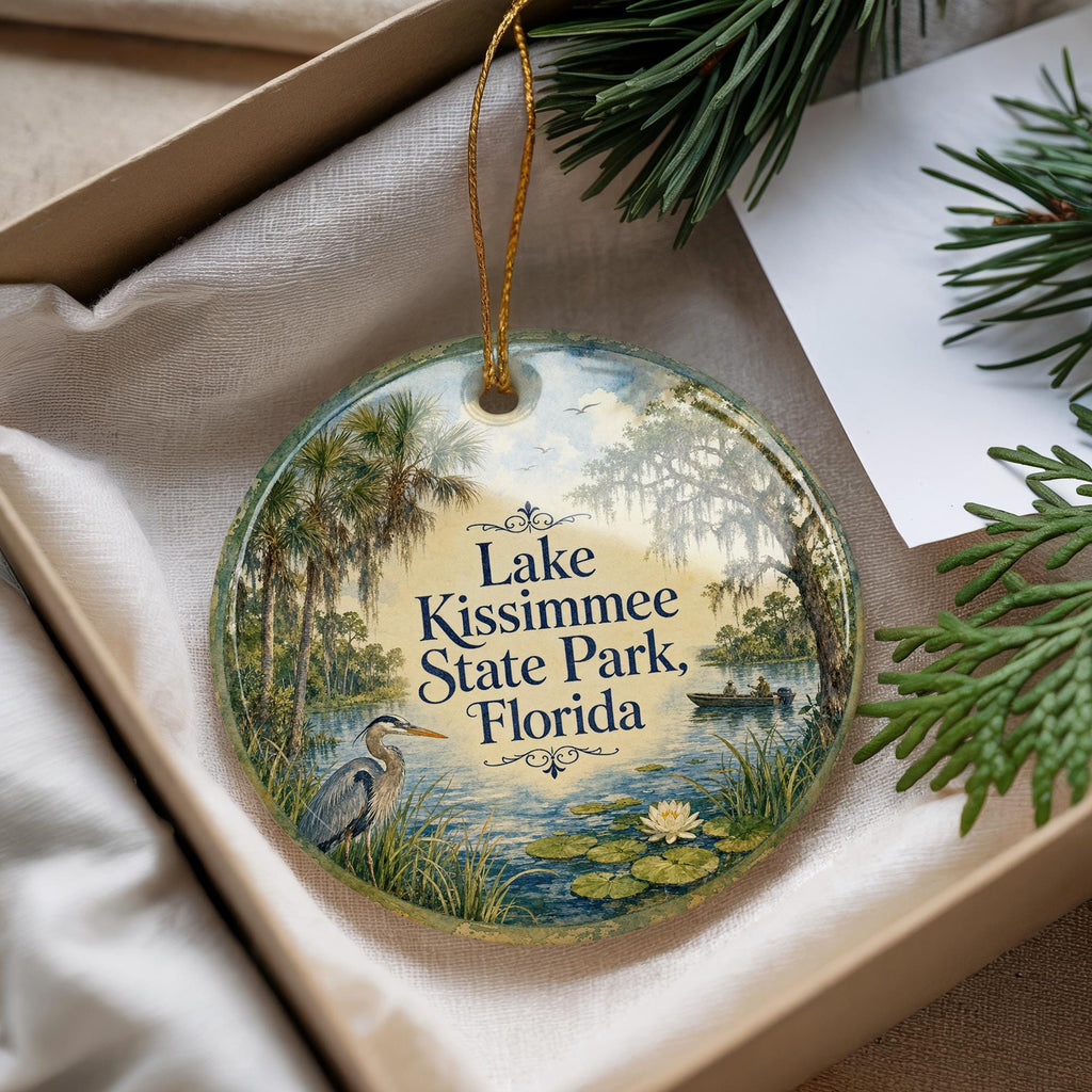 Lake Kissimmee State Park Florida Watercolor Ceramic Ornament, Lake Kissimmee FL Nature Park Souvenir Keepsake Gift — photo 4