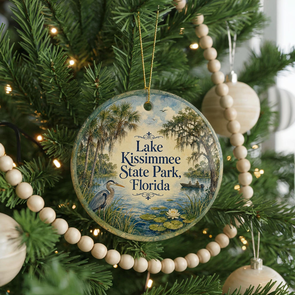 Lake Kissimmee State Park Florida Watercolor Ceramic Ornament, Lake Kissimmee FL Nature Park Souvenir Keepsake Gift — photo 6