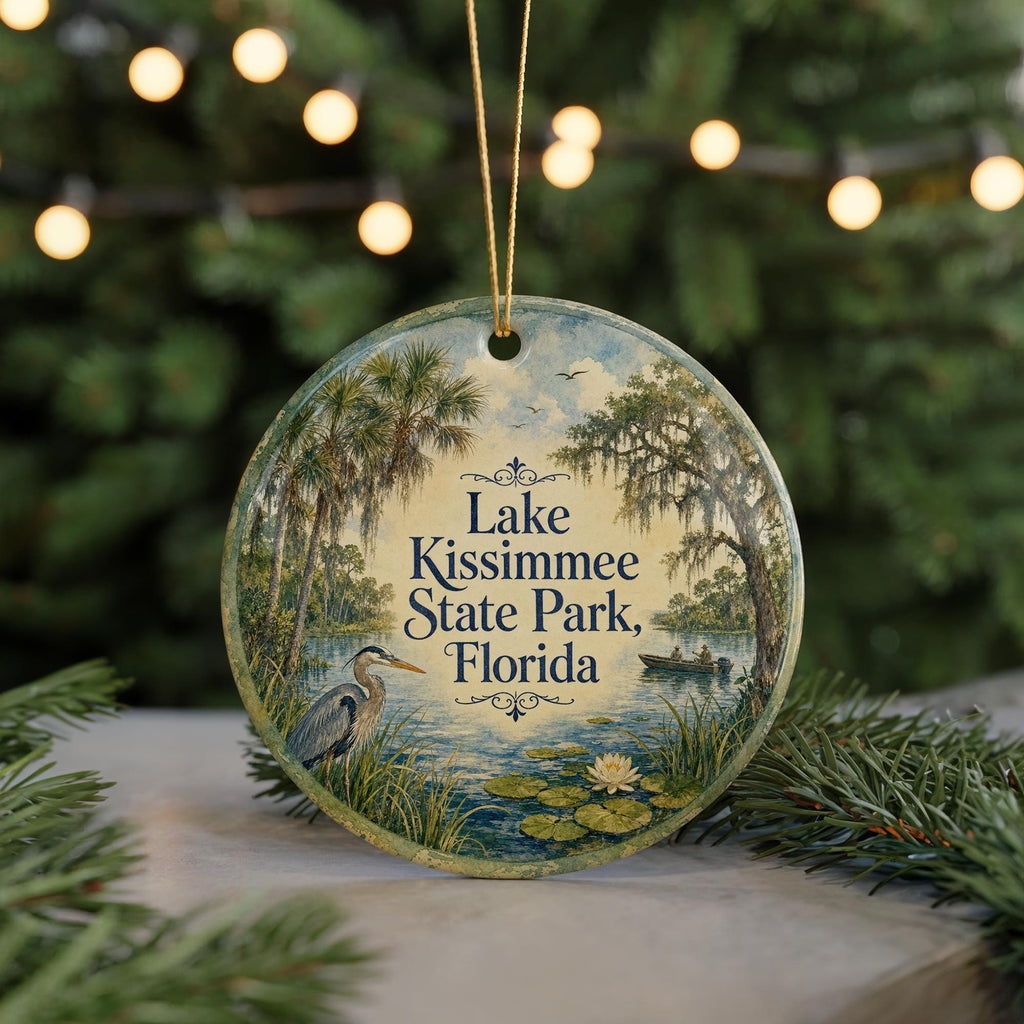 Lake Kissimmee State Park Florida Watercolor Ceramic Ornament, Lake Kissimmee FL Nature Park Souvenir Keepsake Gift — photo 7