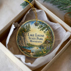 Lake Louise State Park Minnesota Watercolor Ceramic Ornament, Scenic Travel Souvenir, Nature Park Keepsake Gift — photo 3