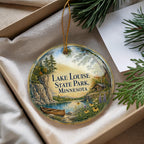 Lake Louise State Park Minnesota Watercolor Ceramic Ornament, Scenic Travel Souvenir, Nature Park Keepsake Gift — photo 4