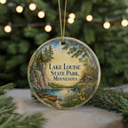 Lake Louise State Park Minnesota Watercolor Ceramic Ornament, Scenic Travel Souvenir, Nature Park Keepsake Gift — photo 7