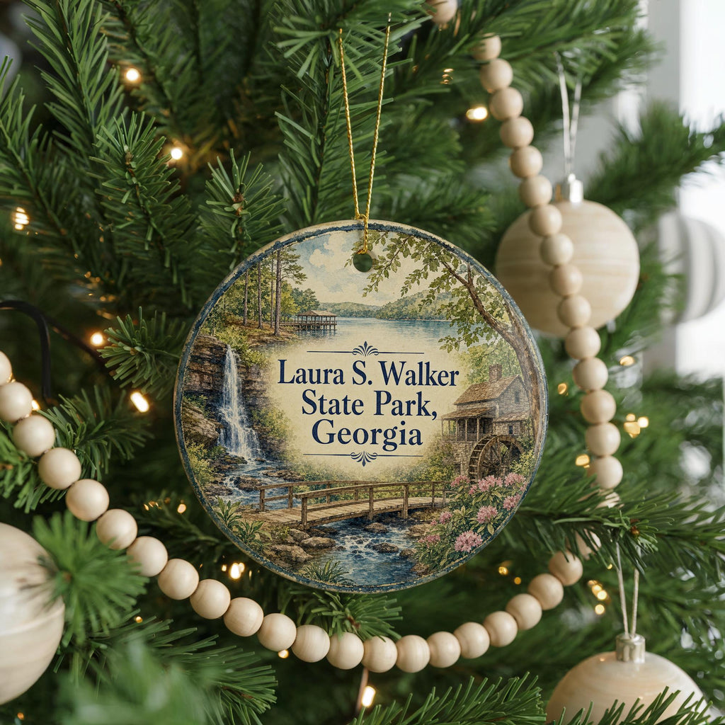 Laura S Walker State Park Georgia Ceramic Ornament, Watercolor State Park Souvenir, Outdoor Nature Travel Keepsake Gift — photo 6