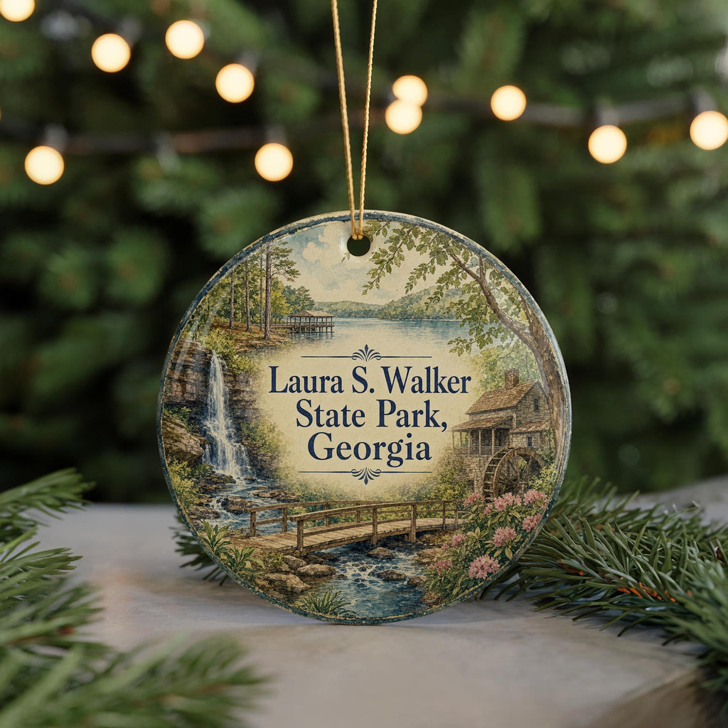 Laura S Walker State Park Georgia Ceramic Ornament, Watercolor State Park Souvenir, Outdoor Nature Travel Keepsake Gift — photo 7