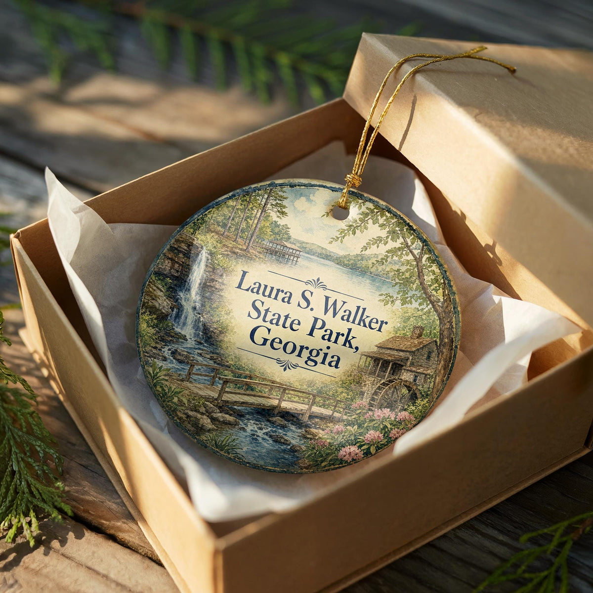 Laura S Walker State Park Georgia Ceramic Ornament, Watercolor State Park Souvenir, Outdoor Nature Travel Keepsake Gift — photo 8