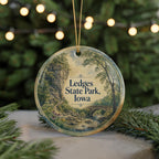 Ledges State Park Iowa Ceramic Ornament, Watercolor Park Landscape Souvenir, Iowa Travel Keepsake, Nature Trail Gift — photo 7