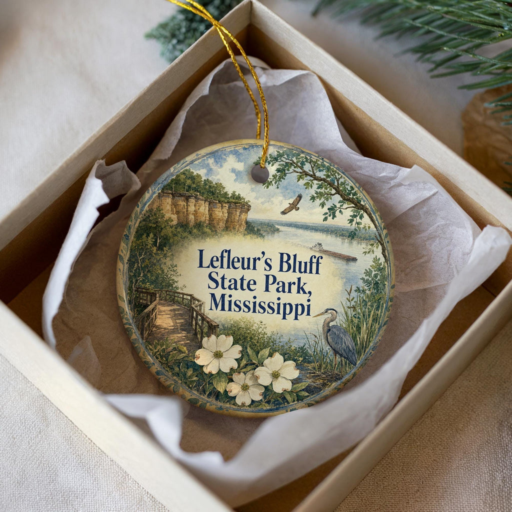 LeFleur’s Bluff State Park Mississippi Watercolor Ceramic Ornament Souvenir Travel Keepsake Jackson MS Gift — photo 2