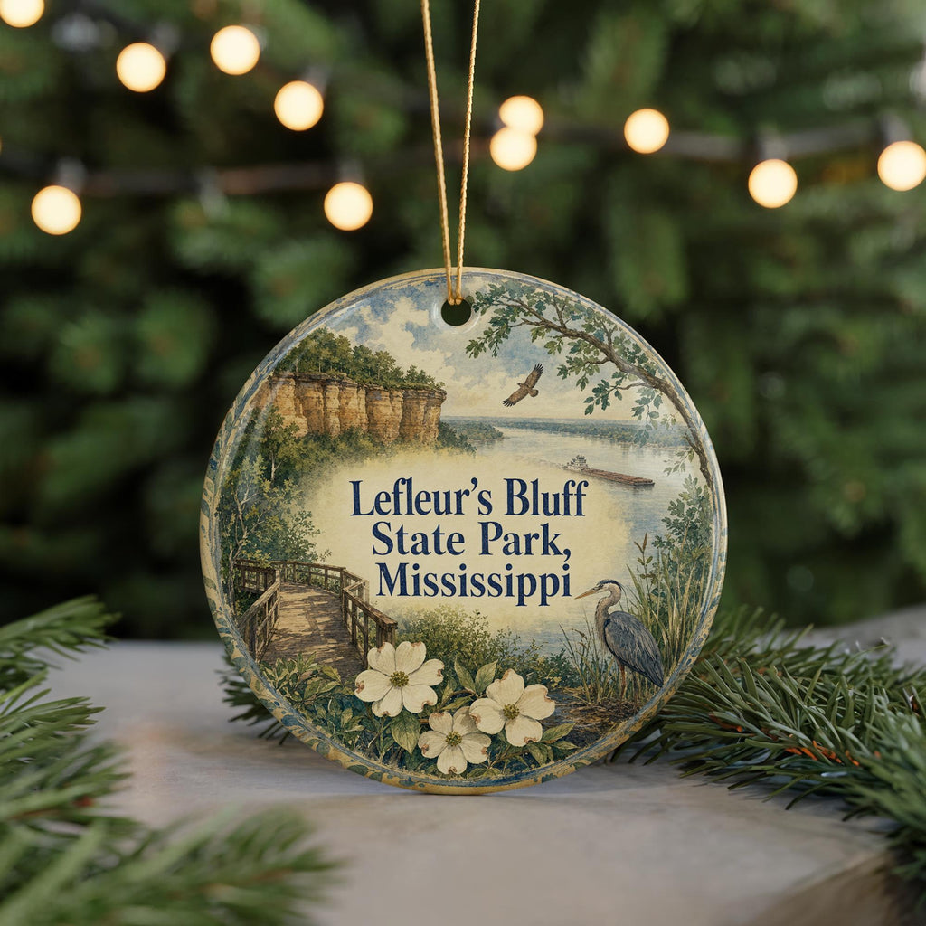 LeFleur’s Bluff State Park Mississippi Watercolor Ceramic Ornament Souvenir Travel Keepsake Jackson MS Gift — photo 7
