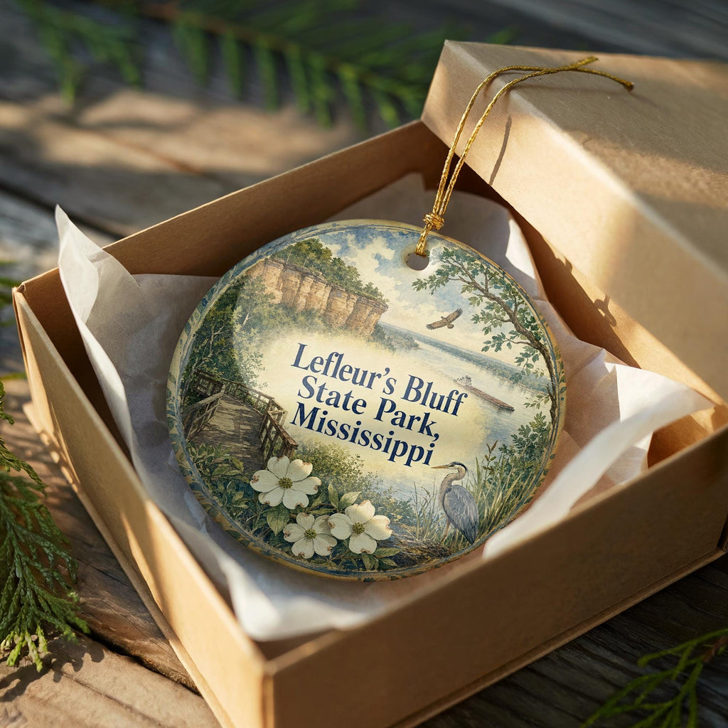 LeFleur’s Bluff State Park Mississippi Watercolor Ceramic Ornament Souvenir Travel Keepsake Jackson MS Gift — photo 8