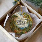 Maplewood State Park Minnesota Ceramic Ornament, Watercolor Maplewood State Park Keepsake, Minnesota Park Souvenir Ornament — photo 3