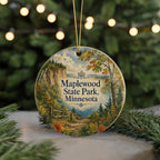 Maplewood State Park Minnesota Ceramic Ornament, Watercolor Maplewood State Park Keepsake, Minnesota Park Souvenir Ornament — photo 7